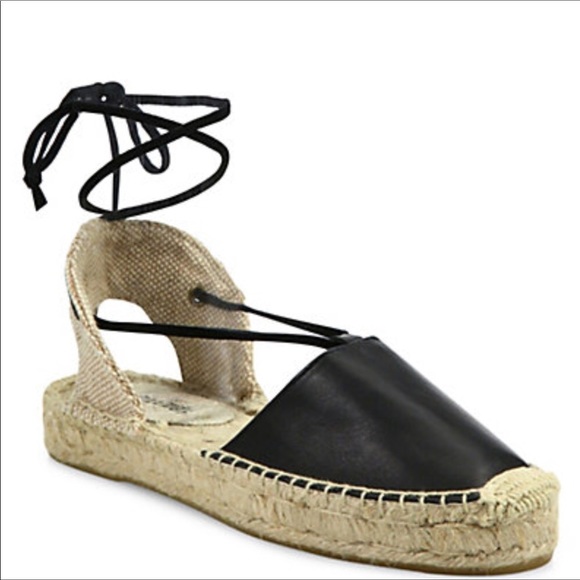 soludos black leather espadrilles